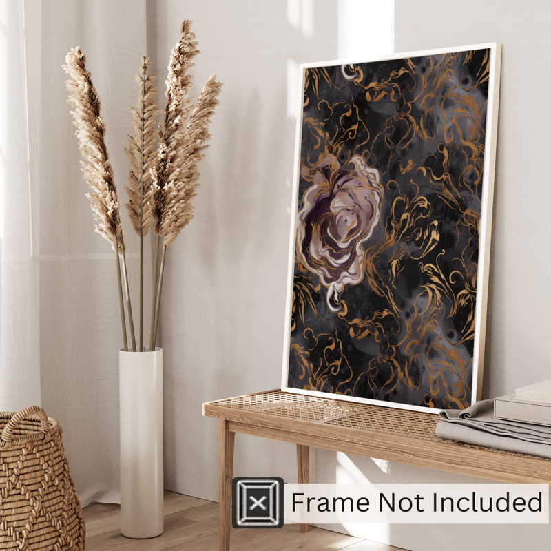 «Floral Luxe Rose Symphony II», reproduction d'art moderne sans cadre, H 14 po x l 11 po