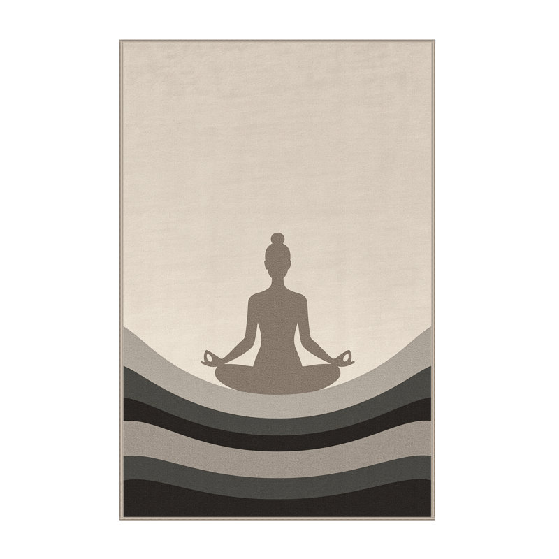 Tapis minimaliste beige lavable à la machine Bartow, 8 x 10