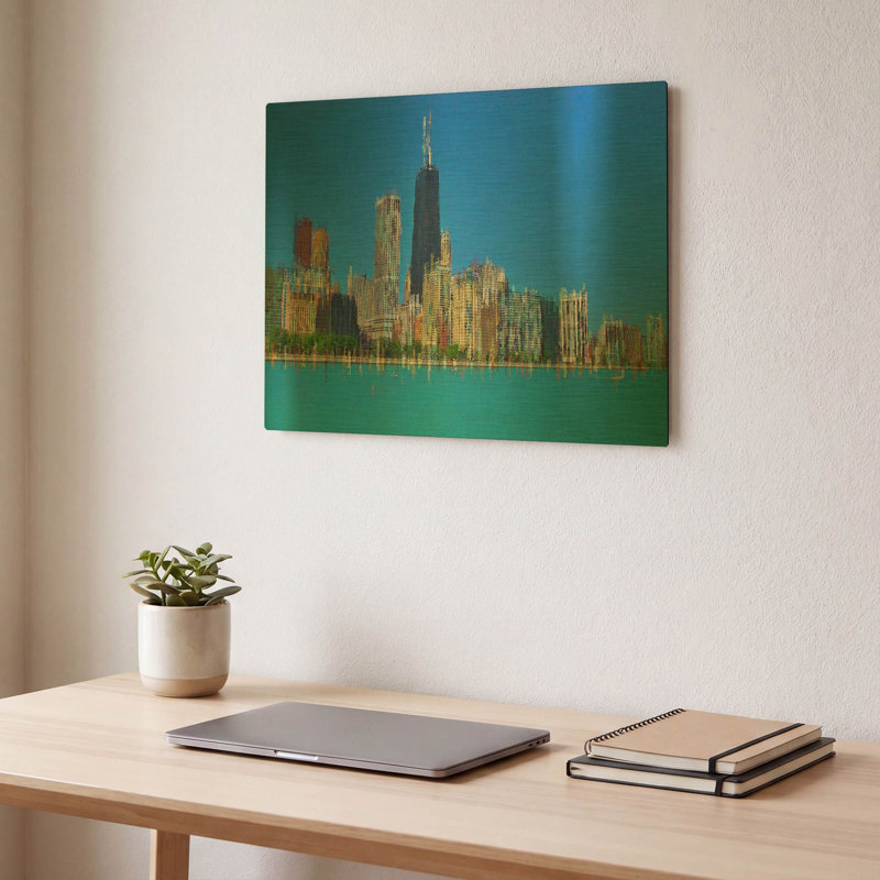 «Hancock 6» par David Manlove, art mural en métal doré, 16 po x 12 po, 16 po x 12 po