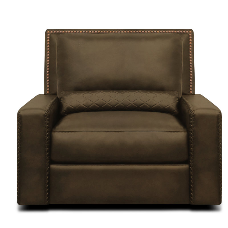 Urban Cowboy Leather Swivel Chair And A Half, Nutmeg, Walnut (Coyote)