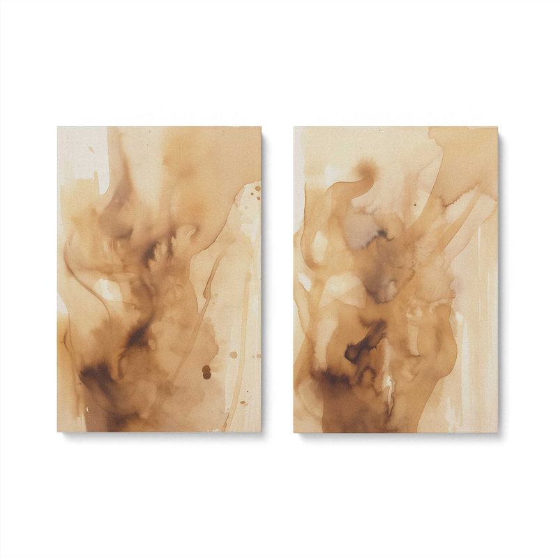 Burnt Echoes, ensemble de 2 toiles encadrées, Toile tendue, H 30 po x l 40 po x P 1,25 po