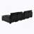 123*55" Modern U-Shaped Sofa With Console,Cupholders