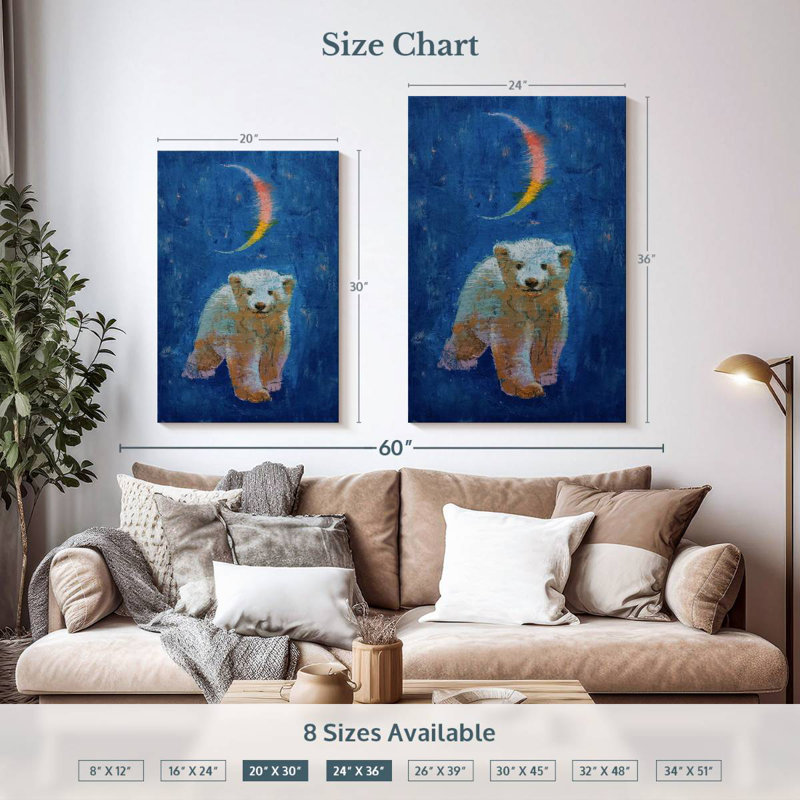 Brampt Polar Bear Cub, 36" H x 24" W