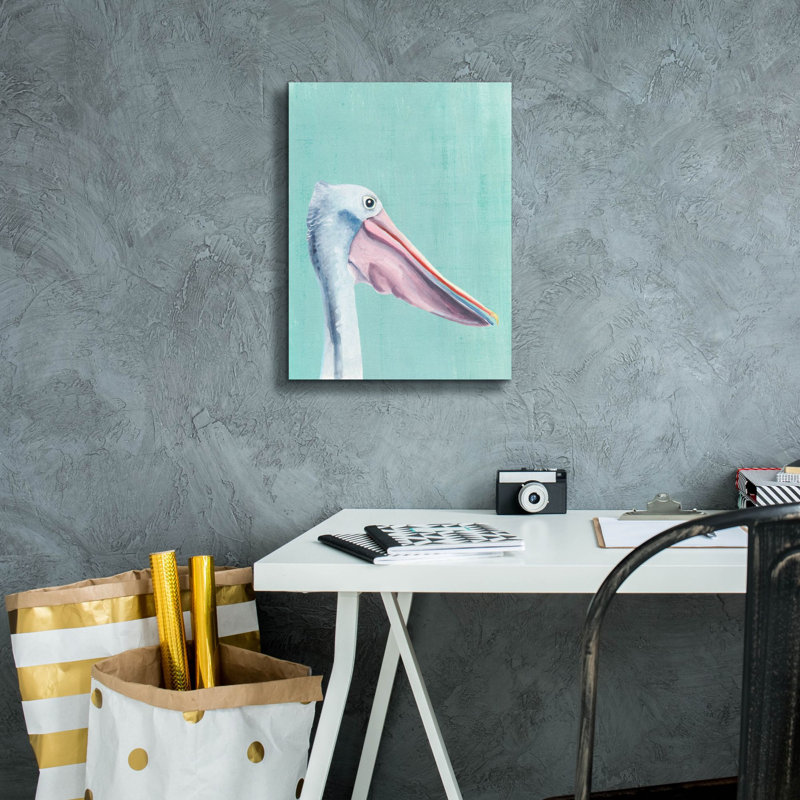 Toile épique «Exotic Bird On Blue 3» par Annie Warren, 12 po x 16 po, H 16 po x l 12 po