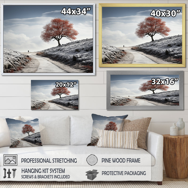 Winter Winter Scenery Wonders, reproduction d'art sur toile, Cadre flottant doré, H 12 po x l 20 po