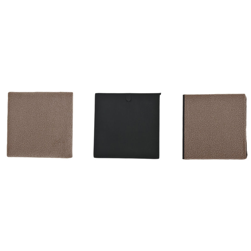 38 FOLDABLE BOUCLE STORAGE BOX, Beige, 38cm H x 40cm W x 6cm D