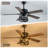 52" Farmhouse Ceiling Fan with Light and Remote, Rustic Ceiling Fan with Deer & Bear Cage
