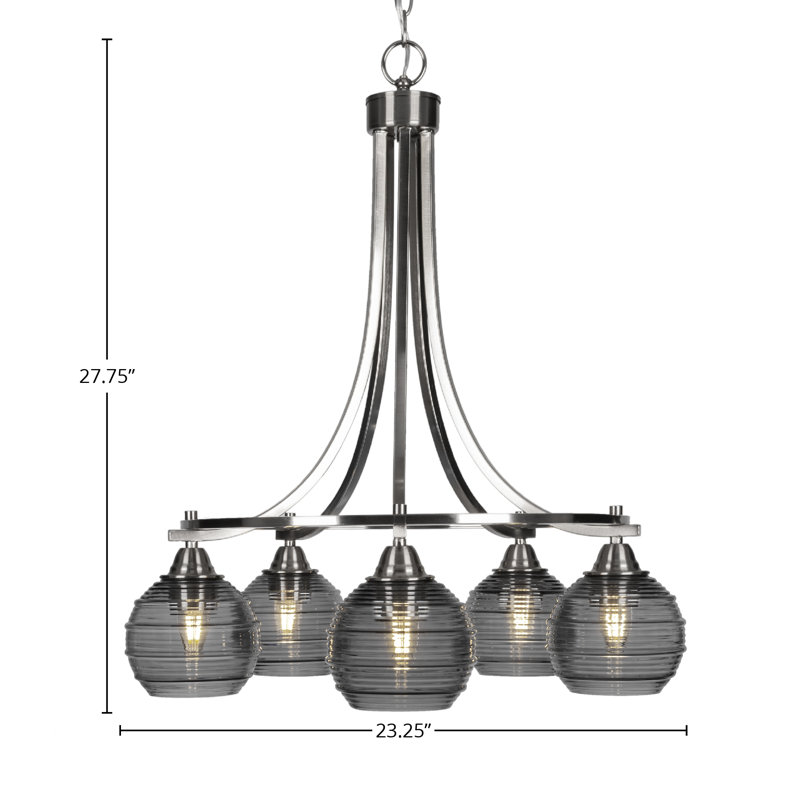 Michell 5-Light Chandelier, Brushed Nickel