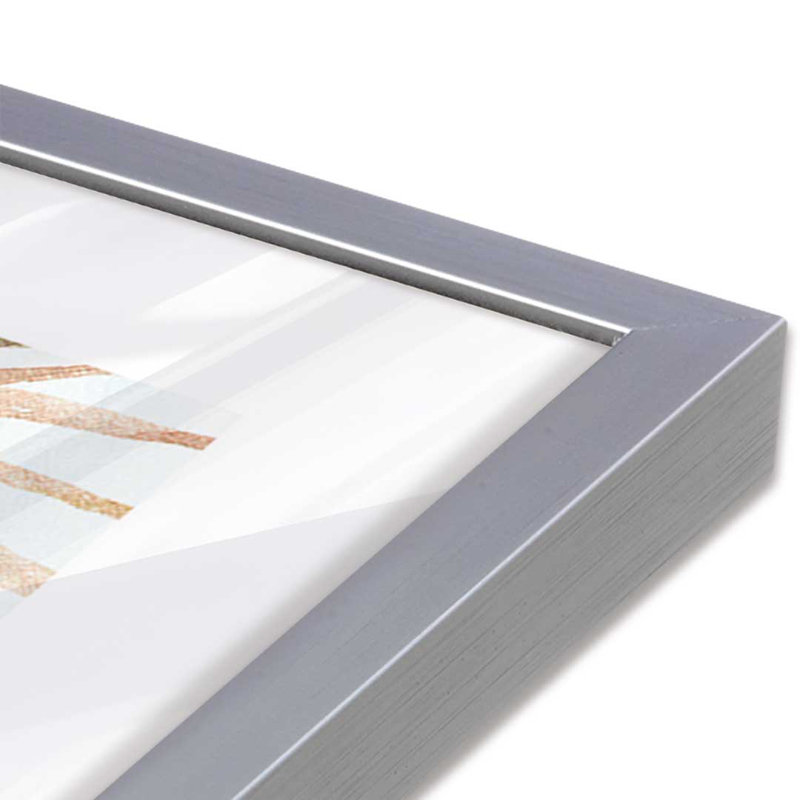 Ensemble de 2 impressions sur feuilles Leafy Breeze, 48 po x 32 po, Impression encadrée, Chrome poli