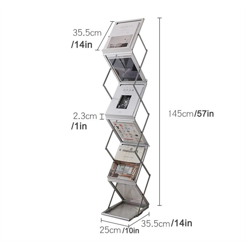 Aluminium Free Standing Magazine Rack