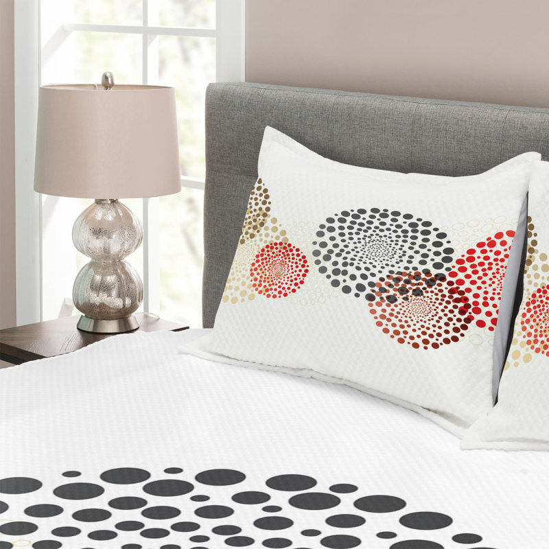 Modern & Contemporary Geometric Shapes Coverlet, Queen Coverlet + 2 Shams