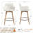Ashwell Mid-Century Modern 26.6" H Swivel Leather Counter Stool with Wire-Brushed Solid Wood Legs-486233192