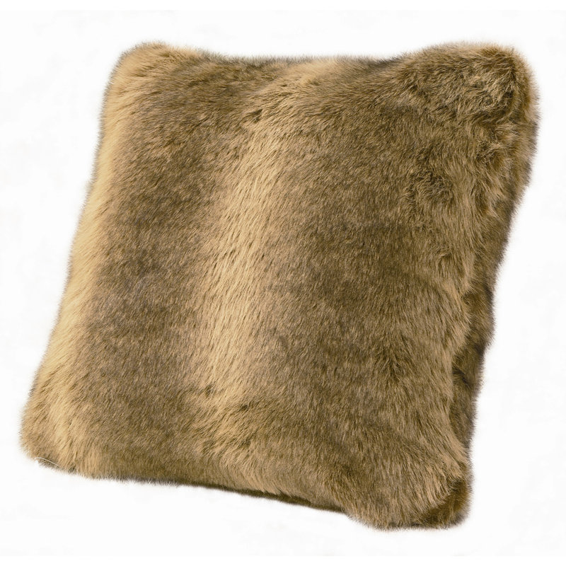 Wolf Fur Faux Fur Throw Pillow