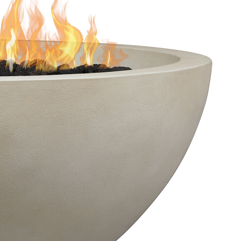 Eldora Round Concrete Fire Pit by Jensen Co, Fog, Natural Gas, 16" H x 42" W x 42" D