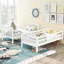 Lit superposé Twintwin avec tiroirs de rangement pratiques et garde-corps, escalier blanc