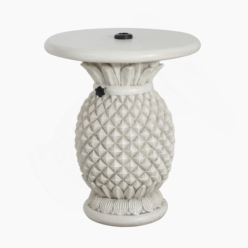 Table d'appoint en forme d'ananas, base de parasol pour patio extérieur