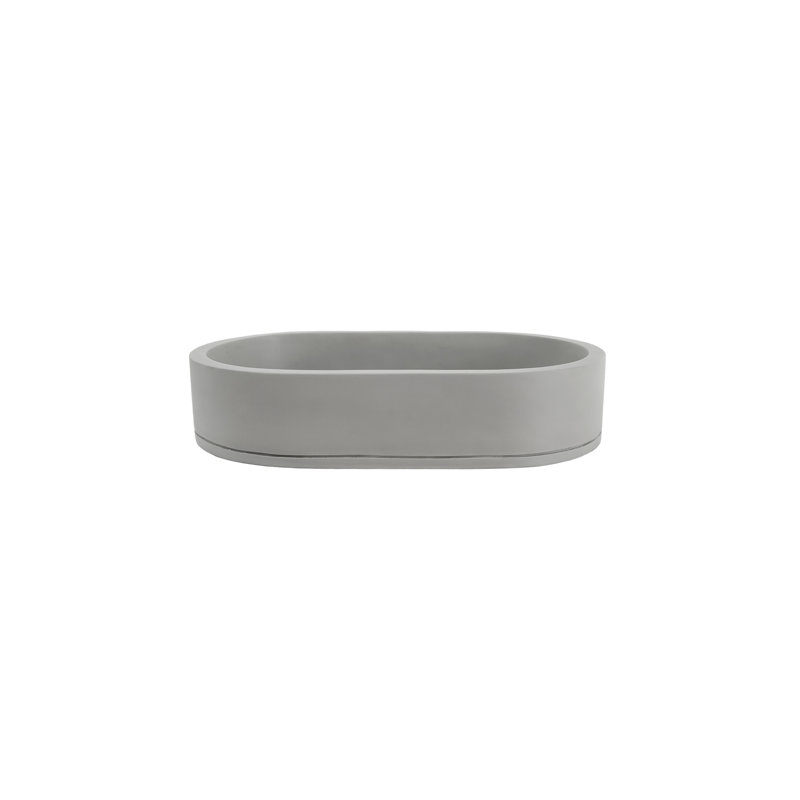 Barclay Uri 22.75'' Concrete Oval Bathroom Sink, Light Gray
