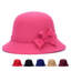 Women Cap Solid Colour Bowler Cap Faux Wool Wide Brim Cloche Hat for Tea Party Church Wedding