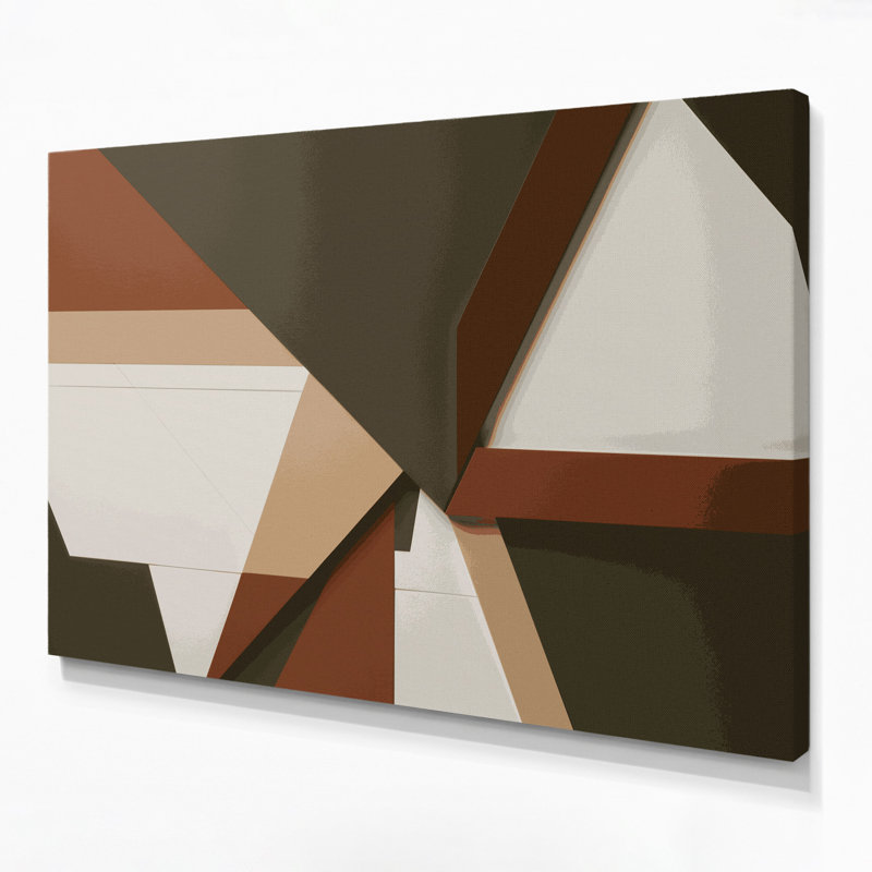 «Geometric Abstraction 95», art mural sur toile brune, H 12 po x l 18 po