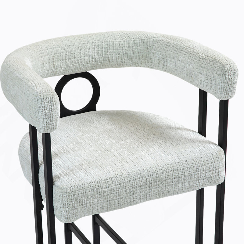 Hold Bar Stools Set of 2, Modern Bar Stool with Back, Metal Frames, Upholstered Bar Stools for Kitchen Island, Pub, Club, 1