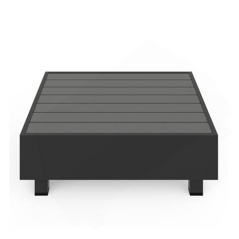 Table basse d'extérieur carrée 29 po en métal noir