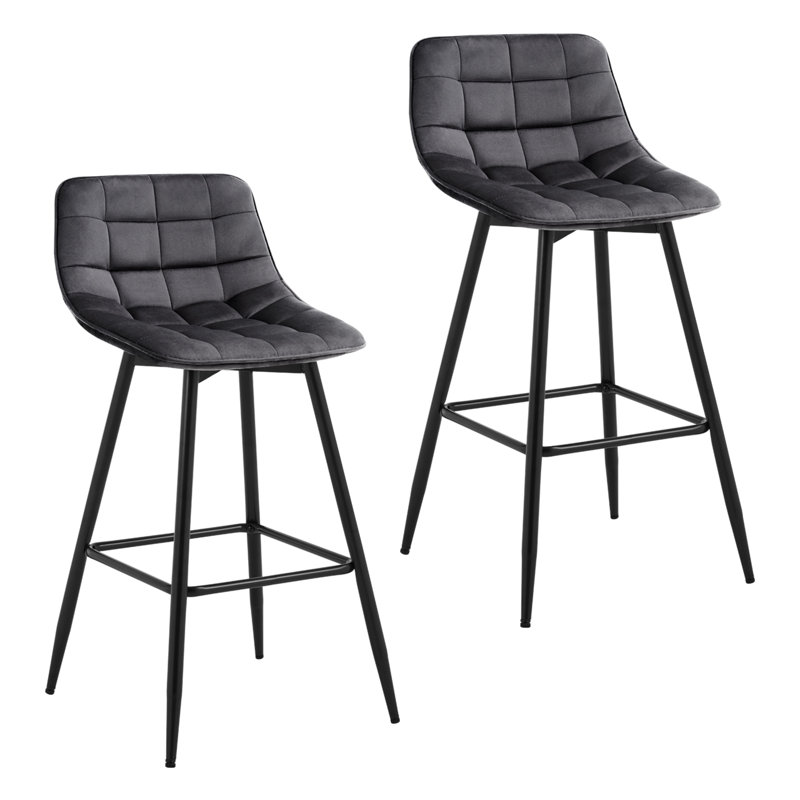 Heyman Upholstered Counter Stool, Dark Grey, 2