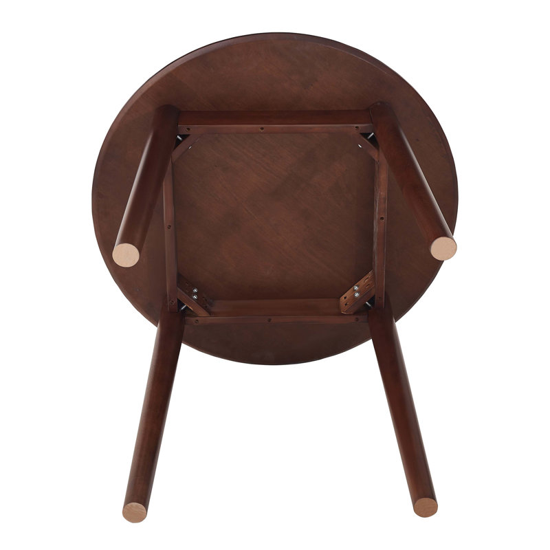 Round Table, All Solid Wood, Can Sit 2-4 People Diameter 31.5 Inches, Walnut