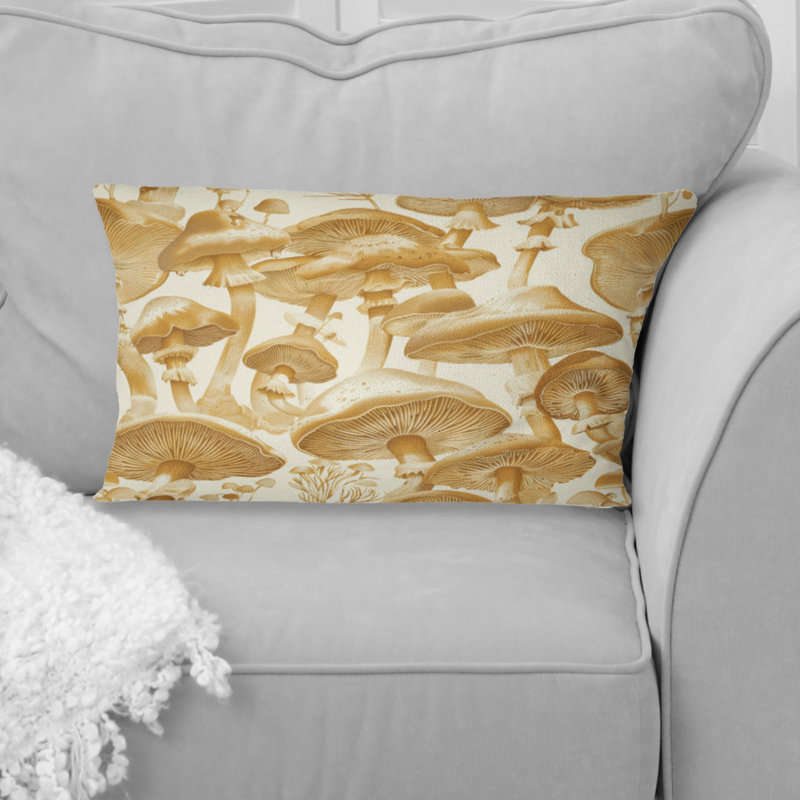 Coussin lombaire champignon doré et blanc