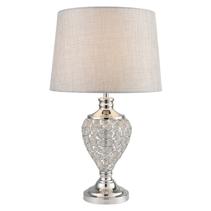 Edie 57Cm Crystal Chrome Silver Modern Table Lamp