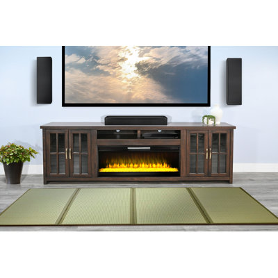 Sunny Designs 98" Media Console With Electric Fireplace