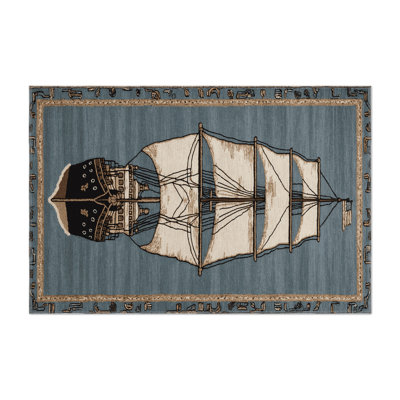 Transportation Gray Indoor and Outdoor Area Rug