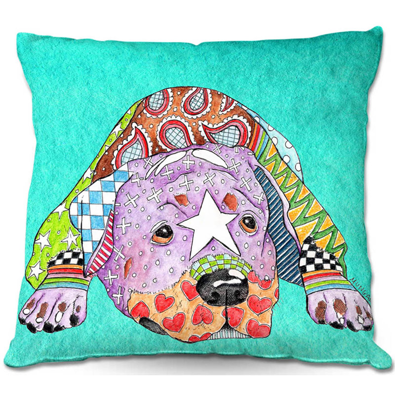  Coussin Couch Rottweiller, 18 po x 18 po, Rouge