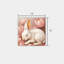 «White Bunny in Tulips», art mural encastré en bois, L 16 x l 16