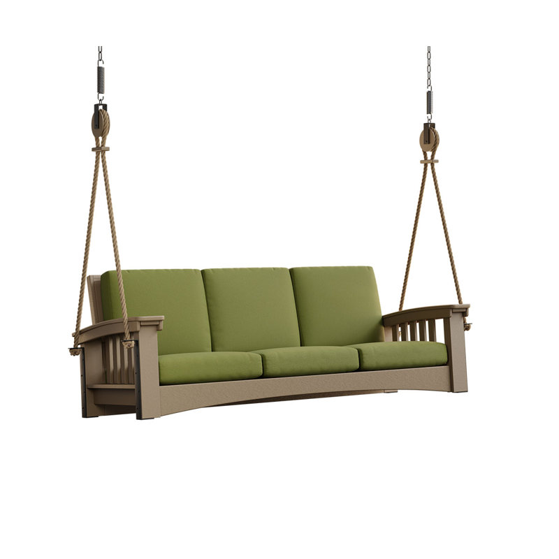 Balancelle Omar, Spectre Sunbrella® coriandre, Bois vieilli