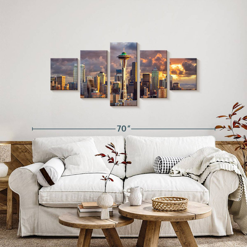  «Seattle Skyline», H 24 po x l 55 po