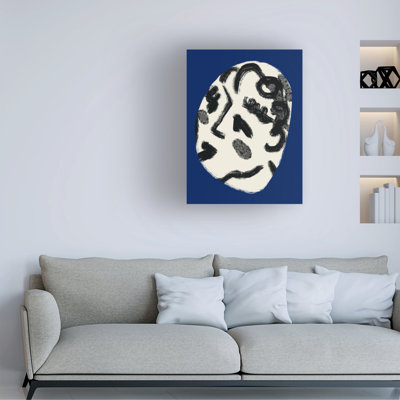 Little Dean  Lady Portrait In Blue Canvas Art