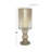 Glass Handmade Turned Style Pillar Black Hurricane Lamp with Smoked Glass Finish-91857826-91857829
