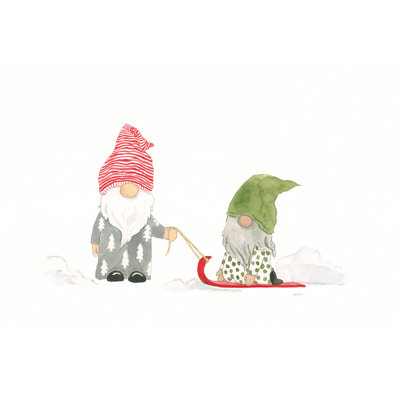 «Winter Gnomes III Bright» par Jenaya Jackson - peinture sur toile tendue