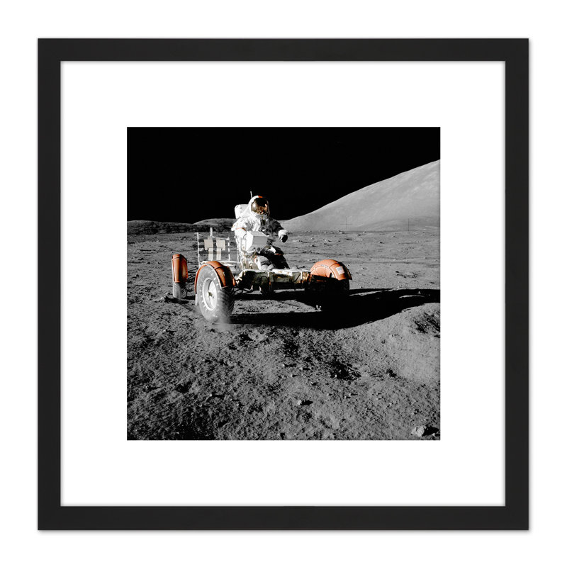 Space NASA Apollo 17 Lunar Rover Vehicle Moon Photo - Single Picture Frame Print