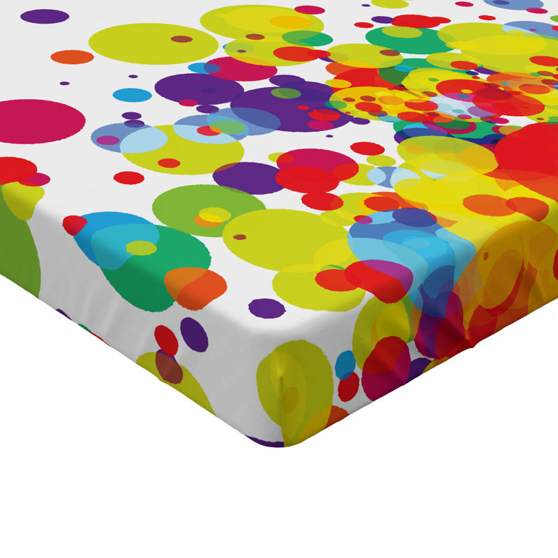 Full Size White Microfiber Abstract Print Fitted Sheet