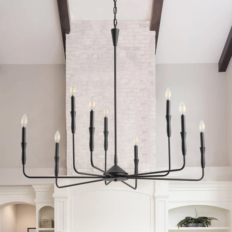 Luminaire suspendu style bougie à 9 lumières Airidas