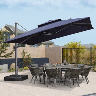 Hanselka 3.7m Square Cantilever Parasol With Base