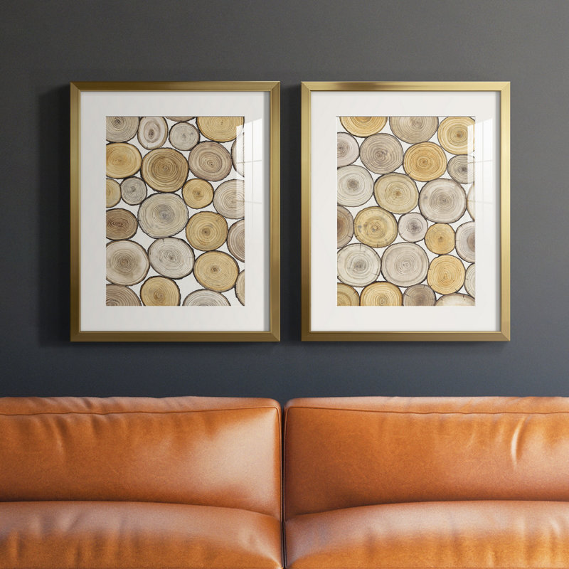 Tree Ring Study I - 2 Piece Single Picture Frame Painting Set