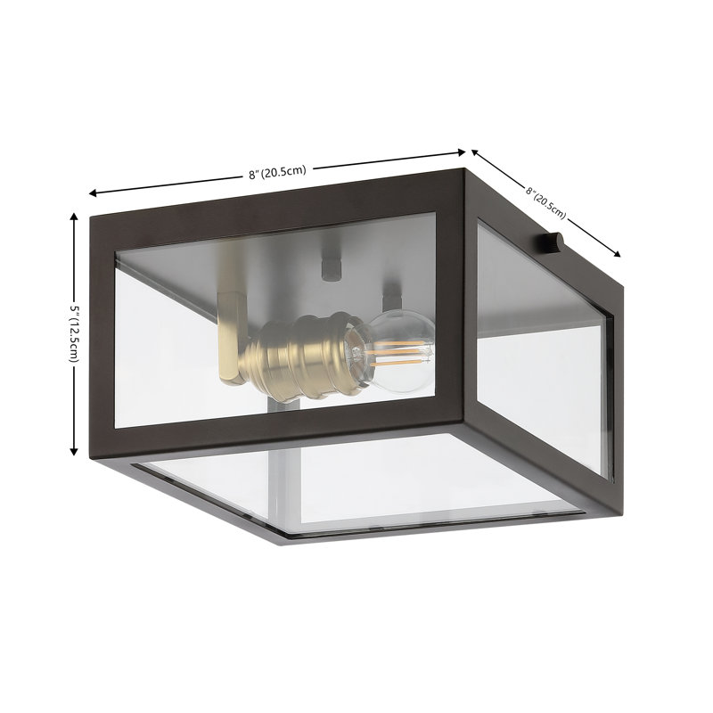 Milford Bronze Finish 2-Light Flush Mount with Clear Glass
