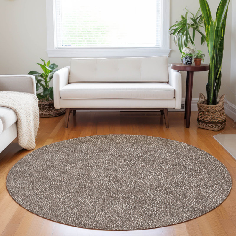 Tapis d'intérieur / extérieur brun Riyala , 2 pi 6 po x 3 pi 10 po
