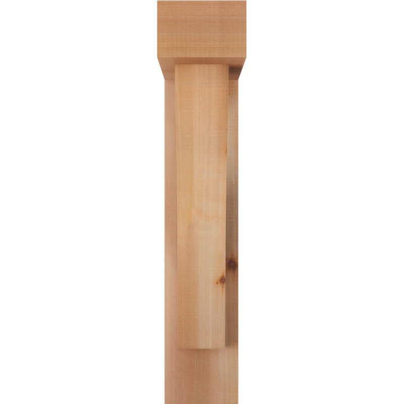 Thorton Block Bracket with Offset Brace, 28 x 20, 5 1/2"W Western Red Cedar (Smooth)