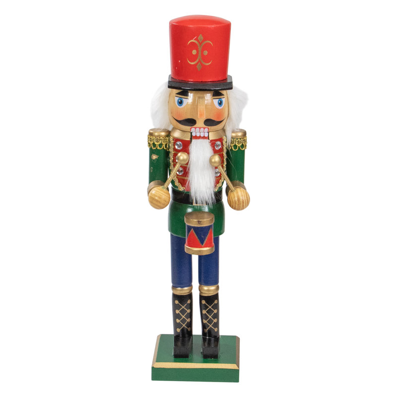 Casse-noisette de Noël traditionnel 14 po vert et rouge