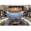 Porcelain Planter With Bronze Ormolu Blue And White Floral