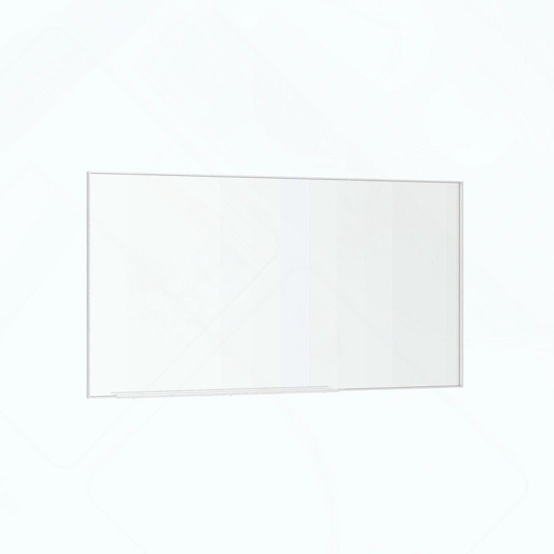 Oversized Rectangle Mirror with Removable Tray and Silver Frame