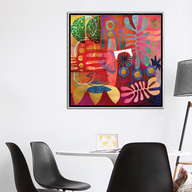 «African Abstract» par Nikki Chu - reproduction, H 37 po x l 37 po, Impression encadrée, Argent argent